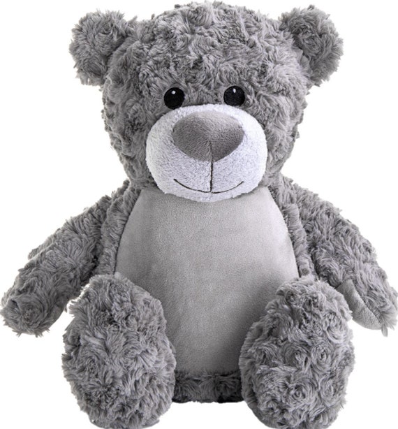 Personalised Embroidered Grey Bear