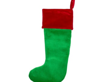 Personalised Embroidered Christmas Stocking - Green Santa Toe