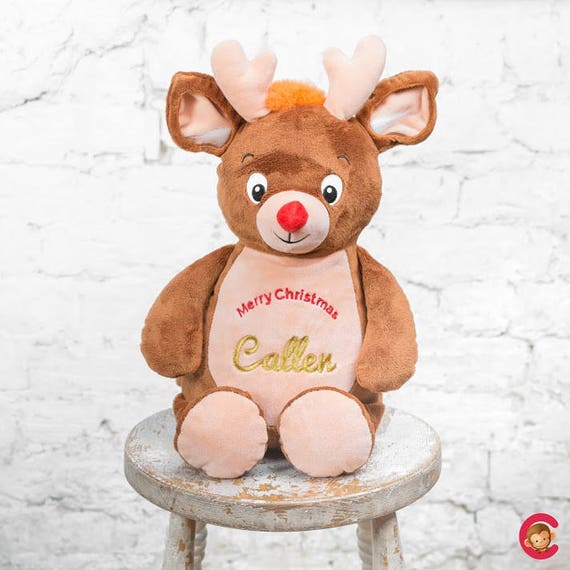 Personalised Embroidered Reindeer, Rudolf