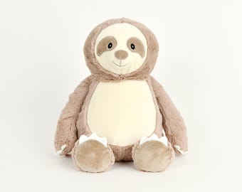 Personalised  Embroidered Sloth