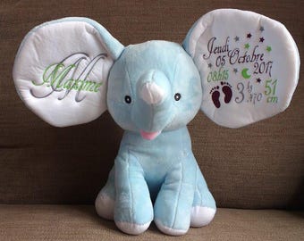 Personalised Dumble Elephant - Baby Blue