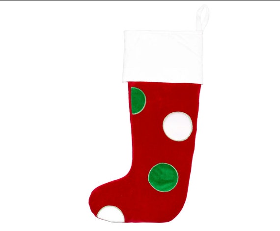 Personalised Embroidered Christmas Stocking - Spotty Santa Toe