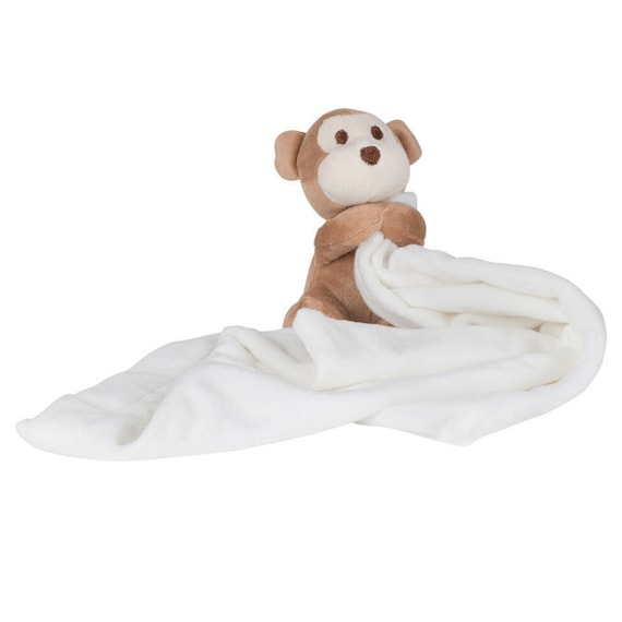 Personalised Embroidered Monkey Baby Blankie Comforter