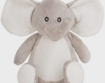 Peluche de elefante personalizado con estampado • Decoración infantil con temática de safari • Peluche suave y tierno • Regalo para bebé • Regalo de cumpleaños o bautizo