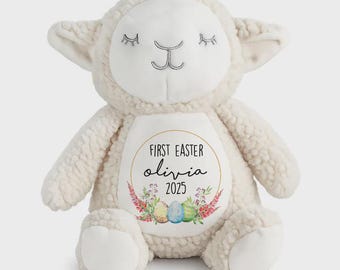 Peluche de cordero personalizado impreso • Regalo para habitación infantil con temática de granja • Peluche suave y tierno • Recuerdo para recién nacido • Regalo de bautizo o cumpleaños