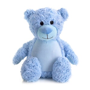 Personalised Embroidered Blue Teddy Bear