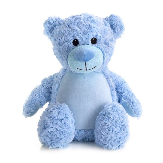 Personalised Embroidered Blue Teddy Bear