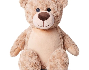 Personalised Embroidered Caramel Teddy Bear • Soft Plush Cuddly Toy • Baby Gift • Nursery Keepsake • Christening or Birthday Present
