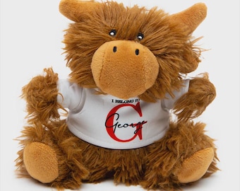 Personalised Plush Key Chain - Highland Cow - T-Shirt