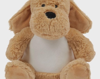 Peluche de perrito personalizado con estampado • Regalo para bebés amantes de las mascotas • Juguete suave y tierno • Recuerdo para la habitación del bebé • Regalo de cumpleaños o bautizo