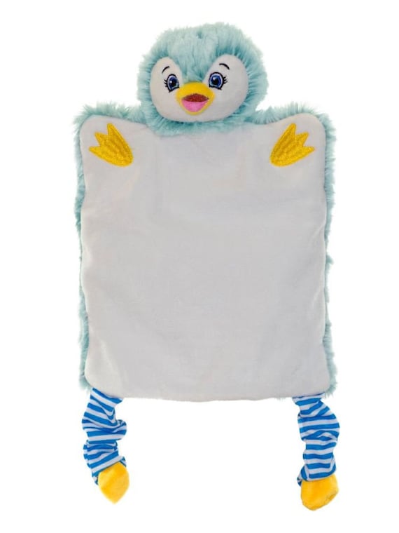Personalised Penguin Baby Puppet Blankie Comforter