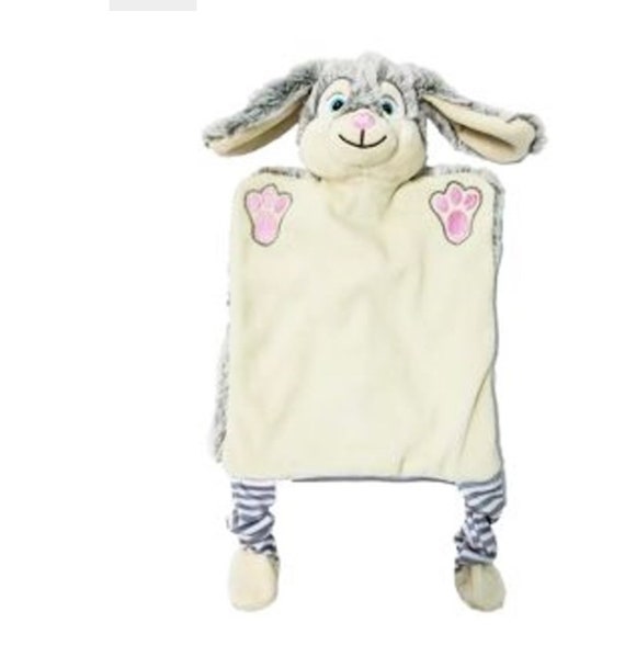 Personalised Bunny Rabbit Baby Puppet Blankie Comforter