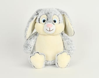 Personalised Embroidered Grey Bunny Rabbit,