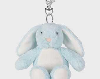 Personalised Plush Key Chain - Blue Bunny Rabbit