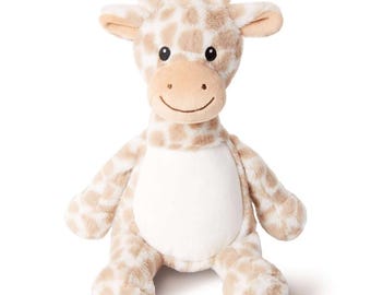Personalised Giraffe Plush Toy: Custom Name, Birth Block, Message Gift