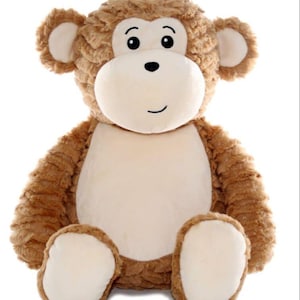 Peluche scimmietta personalizzato ricamato, regalo per neonati a tema safari Cubbies