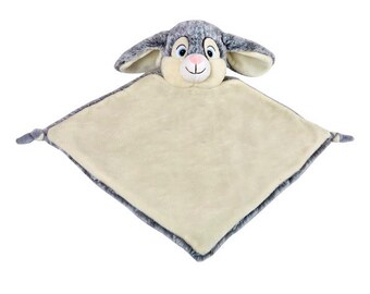 Personalised Grey Bunny Rabbit Baby Blankie Comforter