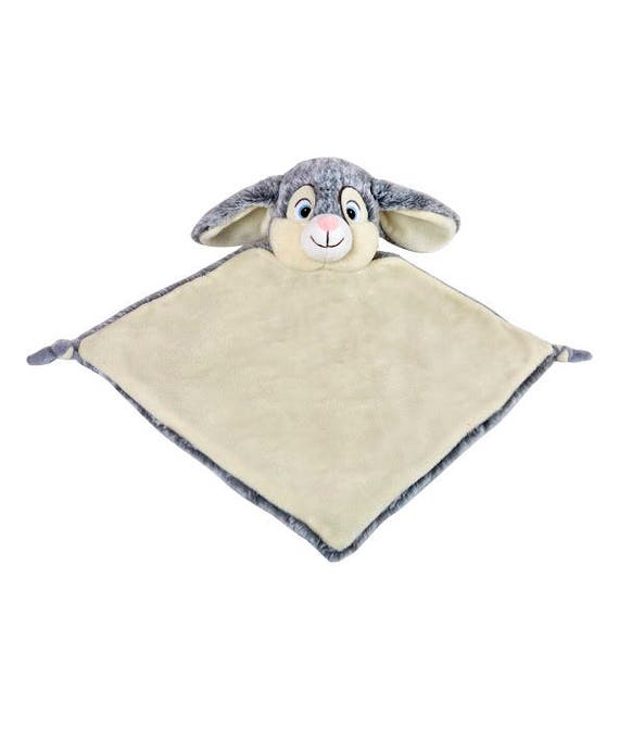 Personalised Grey Bunny Rabbit Baby Blankie Comforter
