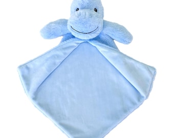 Personalised Blue Dinosaur Baby Blankie Comforter, Luvie