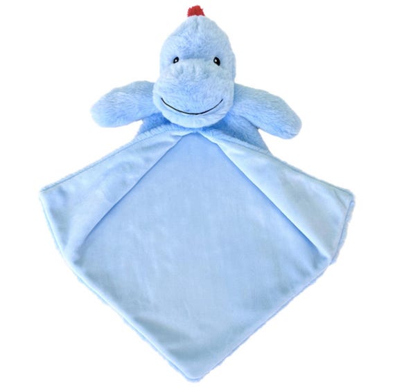 Personalised Blue Dinosaur Baby Blankie Comforter, Luvie