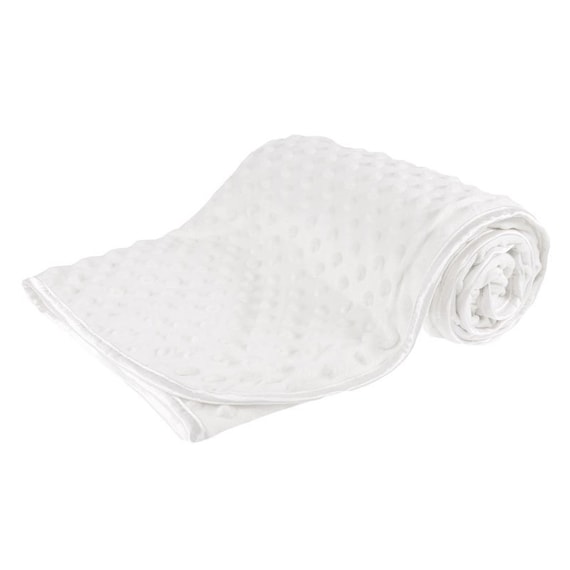 Personalised Embroidered white spot embossed baby blanket