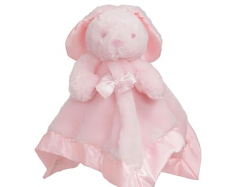 Personalised Embroidered Pink Bunny Rabbit  Baby Blankie  Comforter