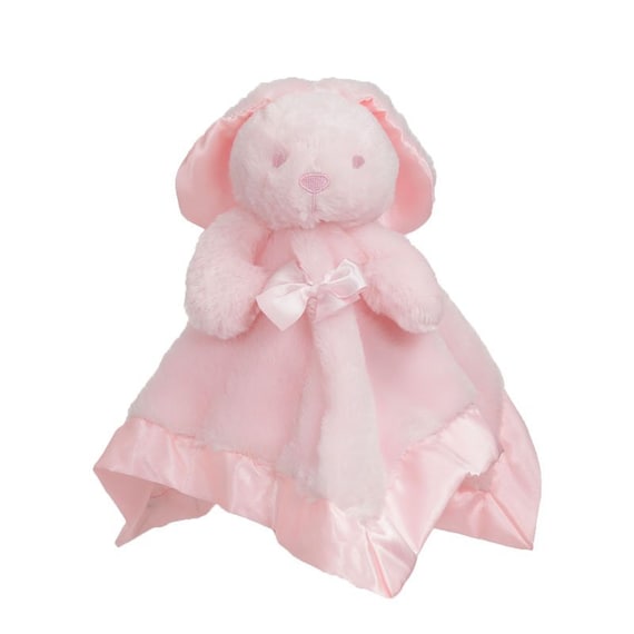 Personalised Embroidered Pink Bunny Rabbit  Baby Blankie  Comforter