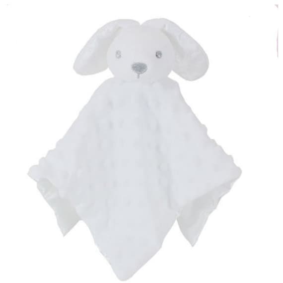 Personalised Embroidered White  Bunny Rabbit Baby Blankie Comforter