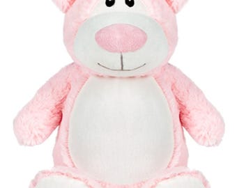 Personalised Embroidered Pink Teddy Bear