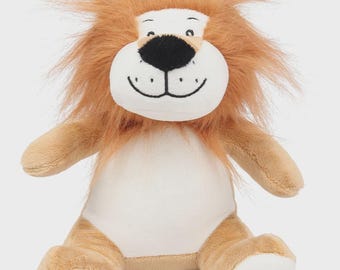 Peluche de león personalizado con estampado • Regalo para baby shower con temática de safari • Peluche de recuerdo • Decoración para la habitación del bebé • Regalo para el primer cumpleaños