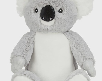 Peluche de koala personalizado con estampado • Tema infantil australiano • Juguete suave y tierno • Recuerdo para bebé • Regalo de bautizo o cumpleaños