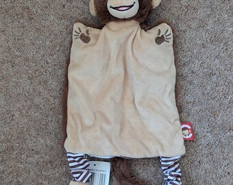Personalised Monkey Puppet Blankie • Soft Snuggly Comforter • Newborn Gift • Jungle Nursery Keepsake