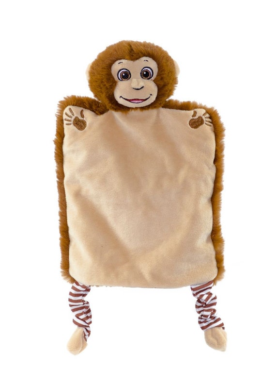 Personalised Monkey Baby Puppet Blankie Comforter