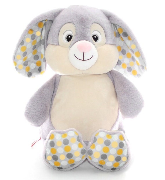Personalised Embroidered Grey Bunny Rabbit