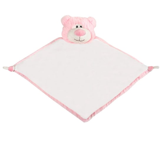 Personalised Pink Teddy Bear Baby Blankie Comforter