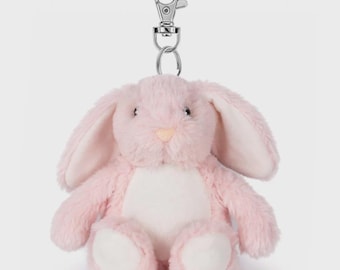 Personalised Plush Key Chain - Pink Bunny Rabbit