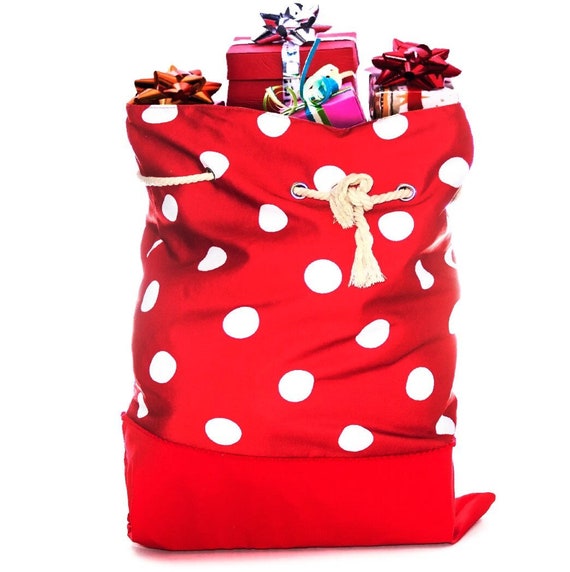 Personalised Christmas Red Spot Sack