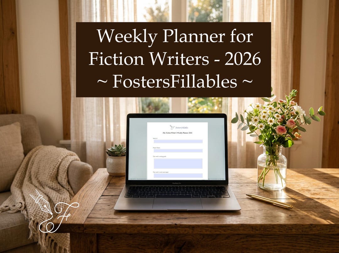 Fiction Writers Weekly Planner 2026 - Fillable PDF - Novel Writing ...