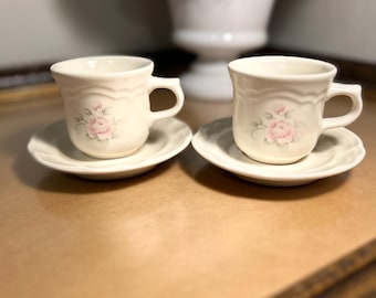 Pfaltzgraff Tea Rose Espresso Kaffeetassen & Untertassen