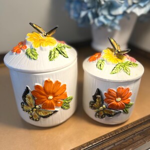 Vintage Butterfly Canister Set - Etsy