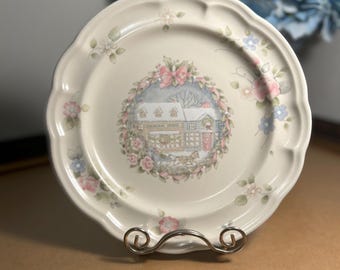 Plato navideño Pfaltzgraff Tea Rose