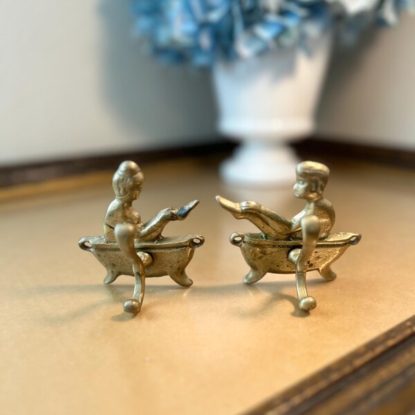 Skurril Retro Messing Man & Womans Badezimmer Haken Baden