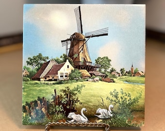 Windmill Tile Trivet Ter Steege Holland 6x6