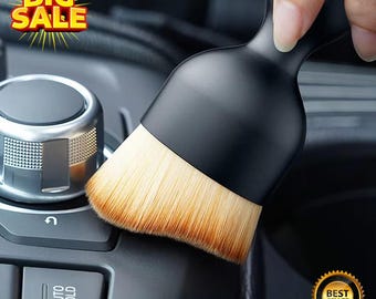 Cepillo suave para la limpieza del interior del coche – Herramienta de limpieza artesanal que no raya las rejillas de ventilación – Cepillo para eliminar el polvo con tapa