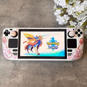 Custodia per Steam Deck Mew / Custodia OLED personalizzata per Steam Deck / Accessori da gioco Kawaii / Cover rigida protettiva / Pokémon