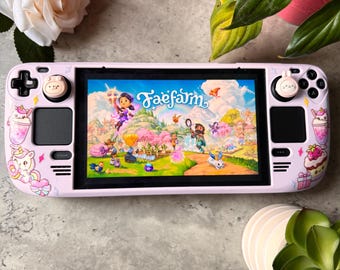 Pink Unicorn Steam Deck Case | Custom Steam Deck OLED Case | Kawaii Gaming Accessories | Protective Hard Shell Cover |