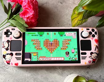 Pucca Steam Deck Case | Custom Steam Deck OLED Case | Kawaii Gaming Accessories | Protective Hard Shell Cover |