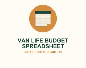 Van Life Budget Spreadsheet, Konversions-Kostentracker für Nomaden