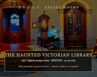 Haunted Escape Room Spiel Online | Viktorianische Bibliothek Mystery Puzzle | Spooky Date Night Spiel | Sofort am Telefon spielen | Digitaler Download