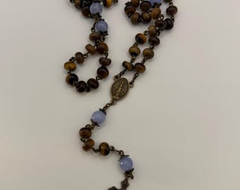 Bronze wire tigers eye Rosary